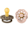 BIBS Bohemen Fopspenen - 2-pack - Maat 1 - Rond - Dark Oak/Blush - BIBS - OneSize - Fopspenen