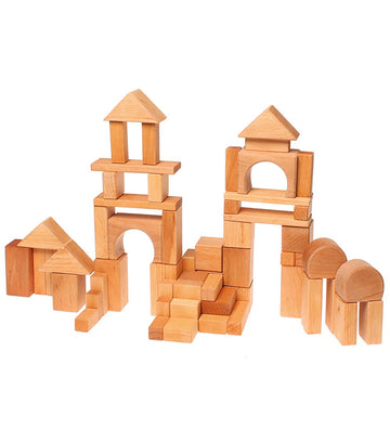Grimms Houten Speelgoed - Bouwblokken - 60 stk - Naturel - Grimms - OneSize - Blokken