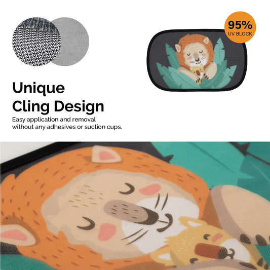 Zonnescherm Titanium Baby Cling Lion Print 2st.