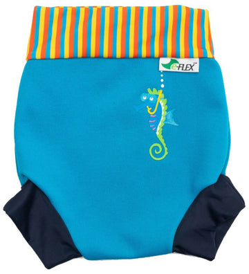 Konfidence Zwemluier - Zwemmen Nappy - Cyaan/Stripe Zee - Konfidence - 6-9 mnd - Zwemluiers
