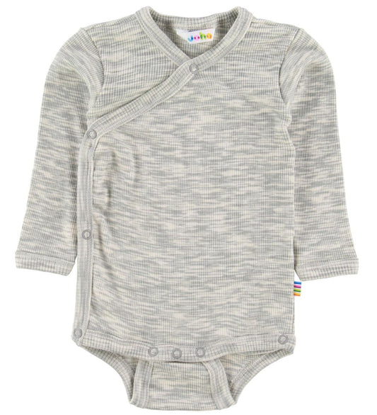 Joha Wikkelromper l/s - Grijs Gevlekt - Joha - 60 - Rompers Lange Mouw