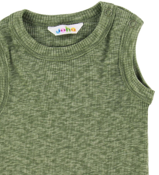 Joha Romper mouwloos - Groen Gevlekt - Joha - 50 - Rompers Mouwloos