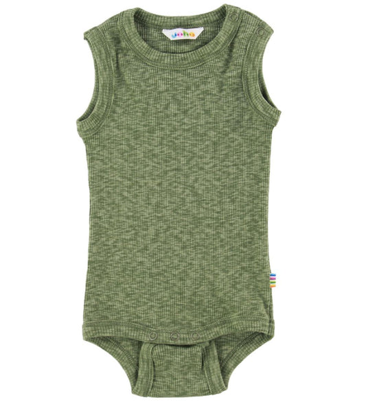 Joha Romper mouwloos - Groen Gevlekt - Joha - 50 - Rompers Mouwloos