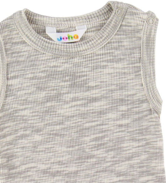 Joha Romper mouwloos - Grijs Gevlekt - Joha - 80 - Rompers Mouwloos