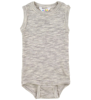 Joha Romper mouwloos - Grijs Gevlekt - Joha - 80 - Rompers Mouwloos