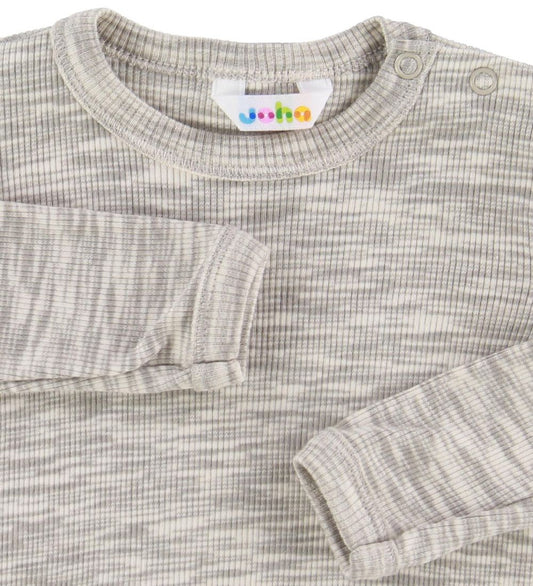 Joha Romper l/s - Grijs Gevlekt - Joha - 50 - Rompers Lange Mouw