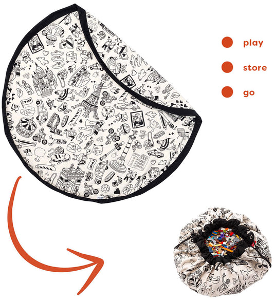Play&Go x Omy Speelmat m. Stofmarkers - Ø: 140 Cm - Paris - Play&Go - OneSize - Speelmaten