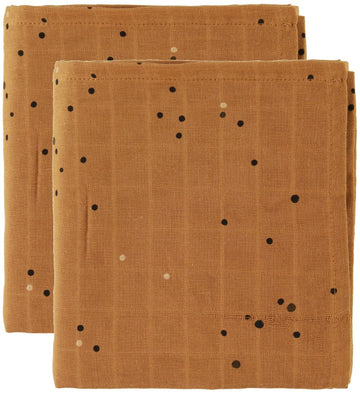 Done by Deer Wikkeldoek - 120x120 - 2-pack - Dreamy Dots - Musta - Done by Deer - OneSize - Wikkeldoeken