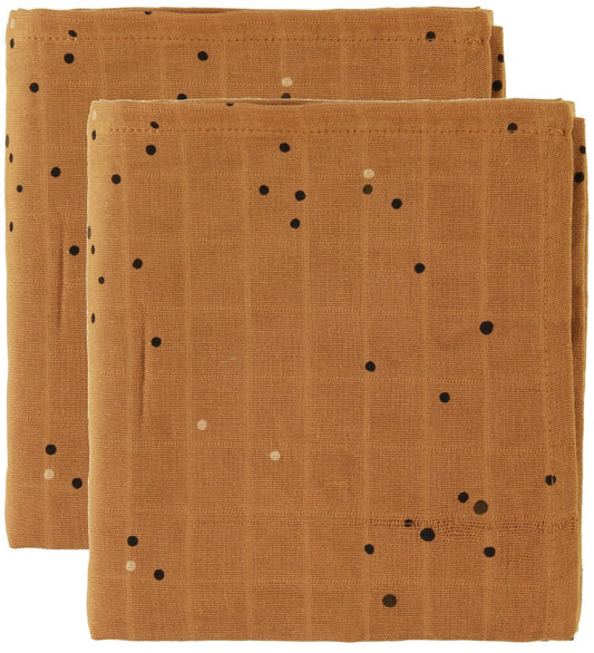 Done by Deer Wikkeldoek - 120x120 - 2-pack - Dreamy Dots - Musta - Done by Deer - OneSize - Wikkeldoeken