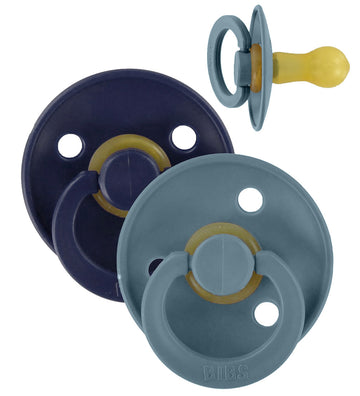 BIBS Colour Fopspenen - Maat 2 - 2-pack - Rond - Deep Space/Petr - BIBS - 6-18 mnd - Fopspenen