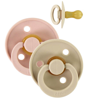 BIBS Colour Fopspenen - Maat 1 - 2-pack - Rond - Vanilla/Blush - BIBS - 0-6 mnd - Fopspenen