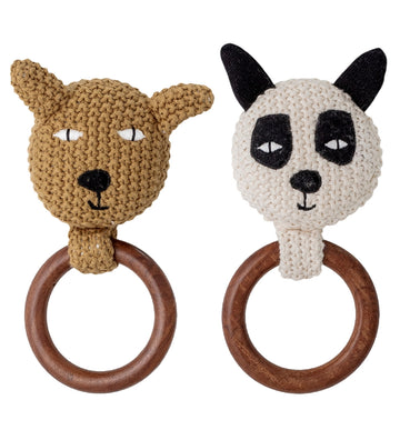 Bloomingville Rammelaar - 2-pack - Gehaakt - Panda/Beer - Bloomingville - OneSize - Ramelaren
