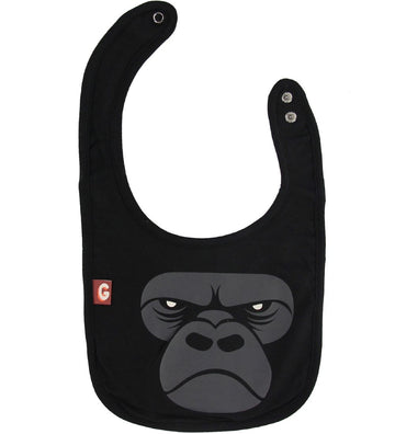 DIEREN Slabbetjes - Munchie - Zwart m. Zoomgorilla - DYR - OneSize - Slabbetjes