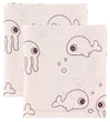 Done by Deer Wikkeldoek - 120x120 - 2 stk - Sea Friends - Poeder - Done by Deer - OneSize - Wikkeldoeken