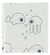 Done by Deer Wikkeldoek - 120x120 - 2 stk - Sea Friends - Blauw - Done by Deer - OneSize - Wikkeldoeken