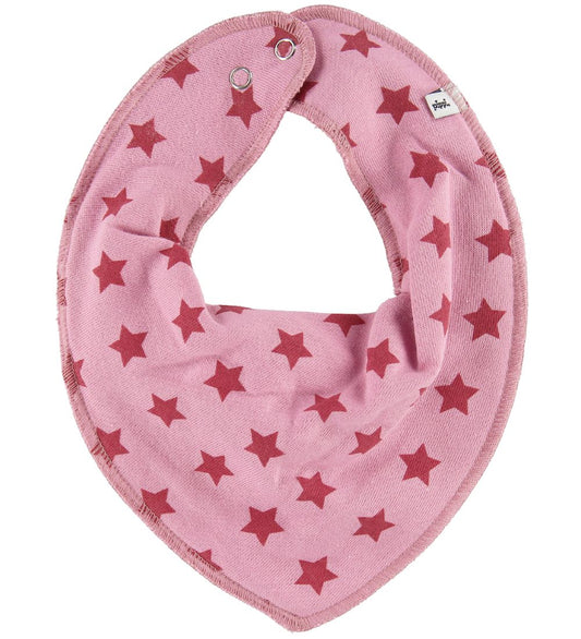 Pippi Babyslabbetje - Puntig - Roze m. sterren - Pippi Baby - OneSize - Kwijlsjaaltjes