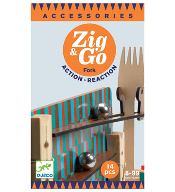 Djeco Knikkerbaan - Hout - Zig & Go - 14 Onderdelen - Vork - Djeco - OneSize - Knikkerbanen