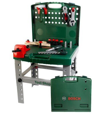 Bosch Mini Werkbank - Speelgoed - Donkergroen - Bosch Mini - OneSize - Gereedschap