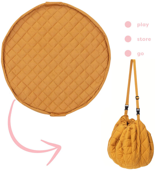Play&Go Speelmat - Ø120 - Soft Organic - Mustard Chai-thee - Play&Go - OneSize - Speelmaten