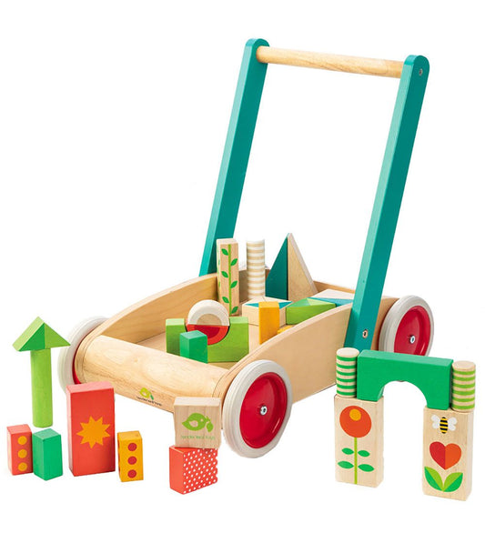Tender Leaf Loopwagen m. Blokken - Tuinthema - Tender Leaf - OneSize - Loopwagens