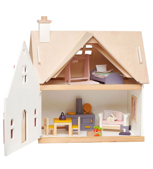 Aanbesteding Leaf Houten Speelgoed - Poppenhuis Met Meubels - Tender Leaf - OneSize - Poppenhuizen