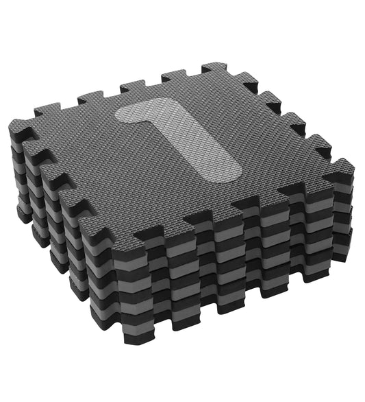 BabyDan Puzelmat - 90x90 - Lichtgrijs/Donkergrijs m. Nummers - BabyDan - OneSize - Puzelmatten