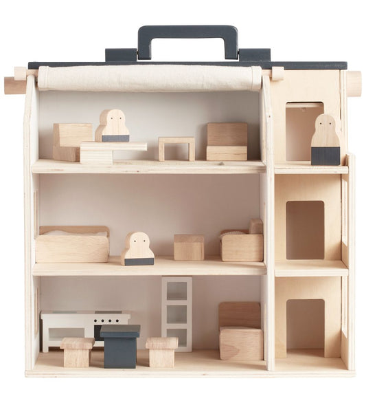 Kids Concept Poppenhuis - Hout - 34x39x19 cm - Aiden - Kids Concept - OneSize - Poppenhuizen