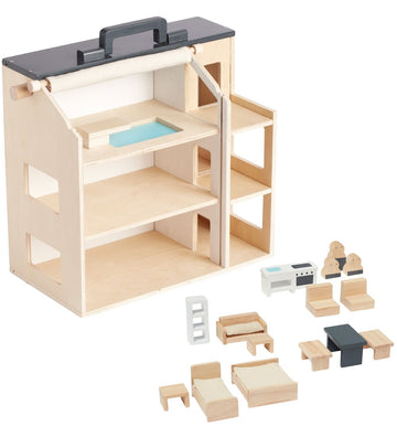 Kids Concept Poppenhuis - Hout - 34x39x19 cm - Aiden - Kids Concept - OneSize - Poppenhuizen