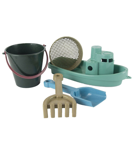 Dantoy Strandset - 5 Onderdelen - Boot - Blue Maritiem speelgoed - Dantoy - OneSize - Zandspeelgoed
