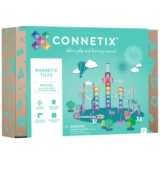 Connetix Magneetset - 106 Onderdelen - Pastel Ball Run - Connetix - OneSize - Magnetisch speelgoed