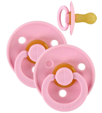 BIBS Colour Fopspenen - Maat 1 - 2-pack - Rond - Baby Pink - BIBS - 0-6 mnd - Fopspenen