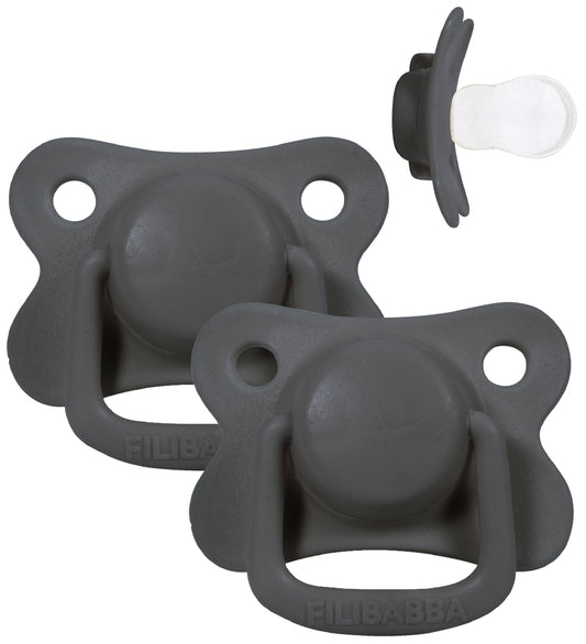 Filibabba Fopspenen - 2-pack - 6m+ - Stone Grey - Filibabba - 6+ mnd - Fopspenen