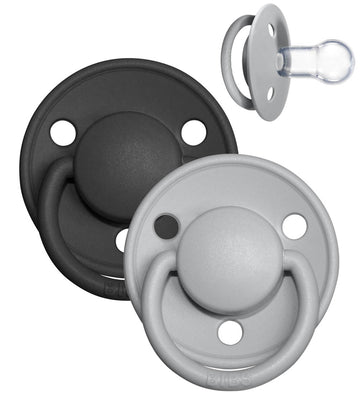 BIBS De Lux Fopspenen - Eén maat - 2-pack - Rond - Cloud/Black - BIBS - 0-3 jaar - Fopspenen