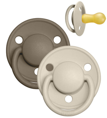 BIBS De Lux Fopspenen - Maat 2 - 2-pack - Rond - Vanilla/Dark Oa - BIBS - 6-18 mnd - Fopspenen