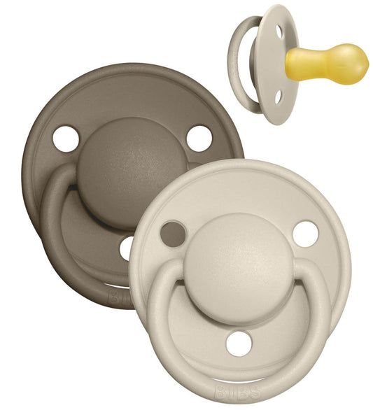 BIBS De Lux Fopspenen - Maat 2 - 2-pack - Rond - Vanilla/Dark Oa - BIBS - 6-18 mnd - Fopspenen