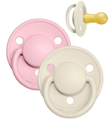 BIBS De Lux Fopspenen - Maat 2 - 2-pack - Rond - Ivory/Baby Pink - BIBS - 6-18 mnd - Fopspenen