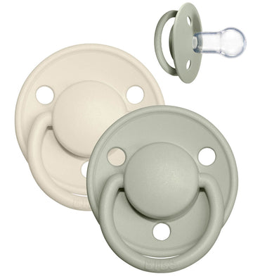 BIBS De Lux Fopspenen - Eén maat - 2-pack - Rond- Ivory/Sage - BIBS - 0-3 jaar - Fopspenen
