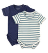 Minymo Rompers s/s - 2-pack - Kobold Blue - Minymo - 68 - Rompers Korte Mouw