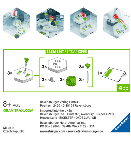 GraviTrax Element - Overdracht - 4 Onderdelen - GraviTrax - OneSize - Knikkerbanen