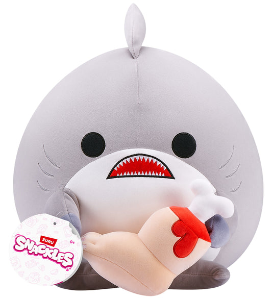 Snackles Knuffel - 20 cm - De haai Finn m. Poot - SNACKLES - OneSize - Knuffels