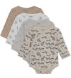 Pippi Baby Wikkel Rompers l/s - 4-pack - Regenachtige dag - Pippi Baby - 74 - Rompers Lange Mouw