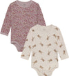 Pippi Baby Rompers l/s - 4-pack - Violet Ice - Pippi Baby - 1 jaar (80) - Rompers Lange Mouw