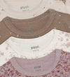 Pippi Baby Rompers l/s - 4-pack - Violet Ice - Pippi Baby - 1 jaar (80) - Rompers Lange Mouw