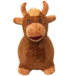 Krea Hop & Bounce pluche koe - Bruin - Krea - OneSize - Motoriek speelgoed