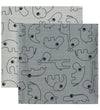Done by Deer Wikkeldoek - 120x120 cm - 2-pack - Contour Grey - Done by Deer - OneSize - Wikkeldoeken