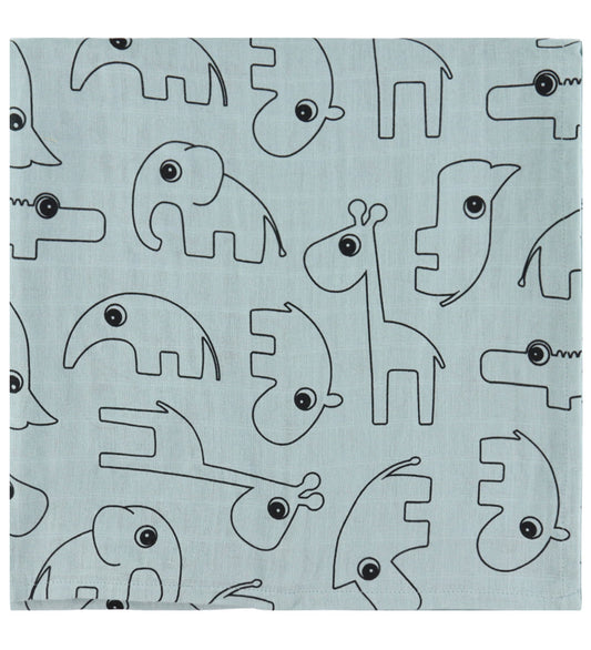 Done by Deer Wikkeldoek - 120x120 cm - 2-pack - Contour Blue - Done by Deer - OneSize - Wikkeldoeken