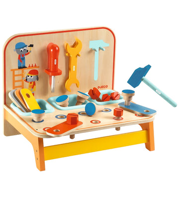 Djeco Werkbank - Hout - Bricotoo - 22 Onderdelen - Djeco - OneSize - Gereedschap