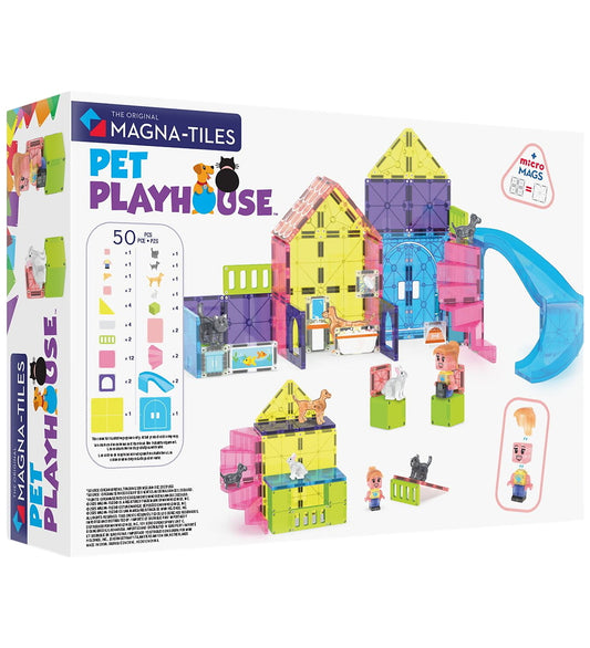 Magna Tiles Magneetset - 50 Onderdelen - Huisdier Speelhuis + Mi - Magna-Tiles - OneSize - Magnetisch speelgoed