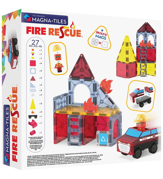 Magna-Tiles Magneetset - 27 Onderdelen - vier Redding + MicroMAG - Magna-Tiles - OneSize - Magnetisch speelgoed