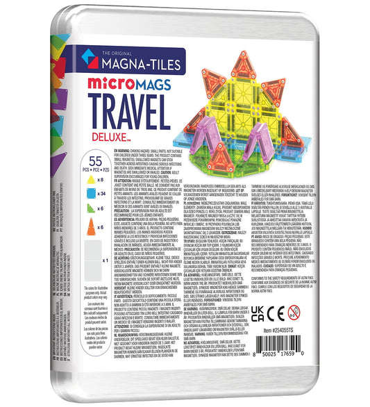 Magna-Tiles Magneetset - 55 Onderdelen - Deluxe Travel Set + Mic - Magna-Tiles - OneSize - Magnetisch speelgoed